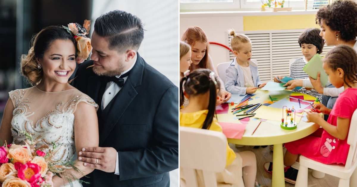 (L) A couple at their wedding ceremony. (R) Students sitting around a table. Representative Cover Image Source: Pexels | Luis Quintero; Yan Krukau