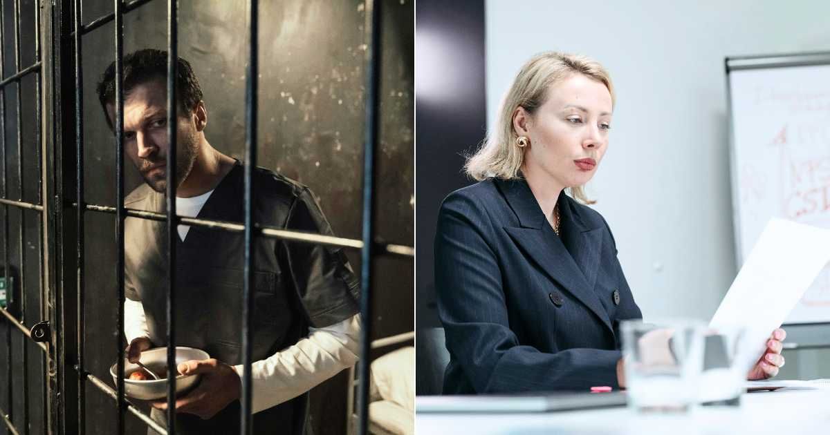 (L) Man with mental illness peeking from inside jail. (Representative Cover Image Source: Pexels| Ron Lach), (R) Manager at work going through something seriously. (Representative Cover Image Source: Pexels| Pavel Danilyuk)