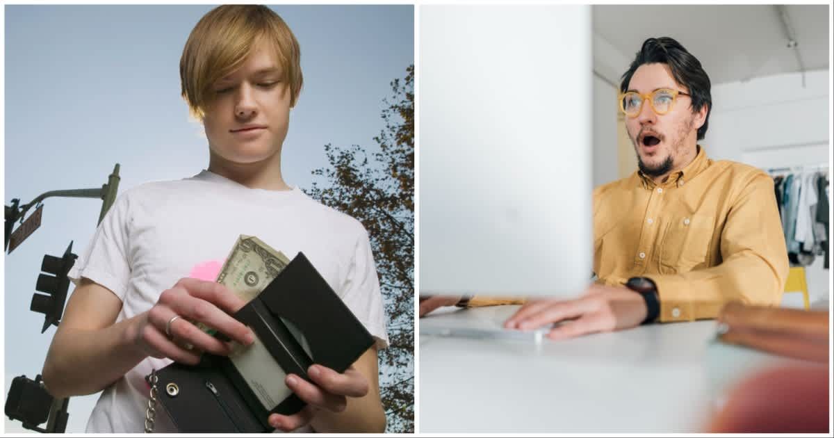 (L ) A boy finding a lost wallet ; (R) A man looks shocked watching the CCTV visuals (Representative Cover Source: Getty Images | Photo by (L) Jupiterimages ; (R) Westend61)
