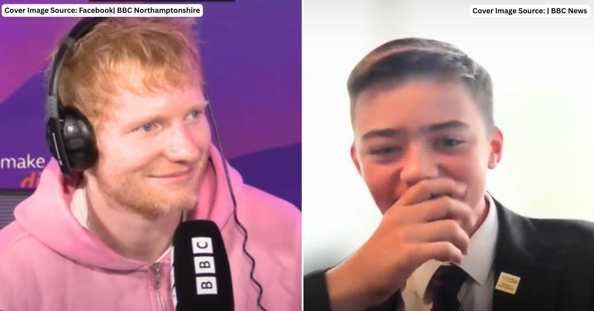 (L) Ed Sheeran at BBC Radio. (Cover Image Source: Facebook | BBC Northamptonshire), (R) BBC Make A Difference 'Young Hero' awardee Michal Wojcik is excited about learning about the surprise. (Cover Image Source: | BBC News)