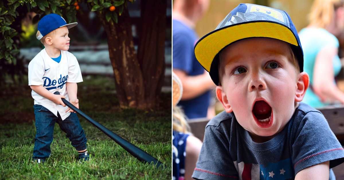 (L) Little boy focused on making hit during baseball game. (Representative Cover Image Source: Pexels| Tim Mossholder), (R) Excited boy making gestures and expressions during match. (Representative Cover Image Source: Unsplash| Szűcs László)