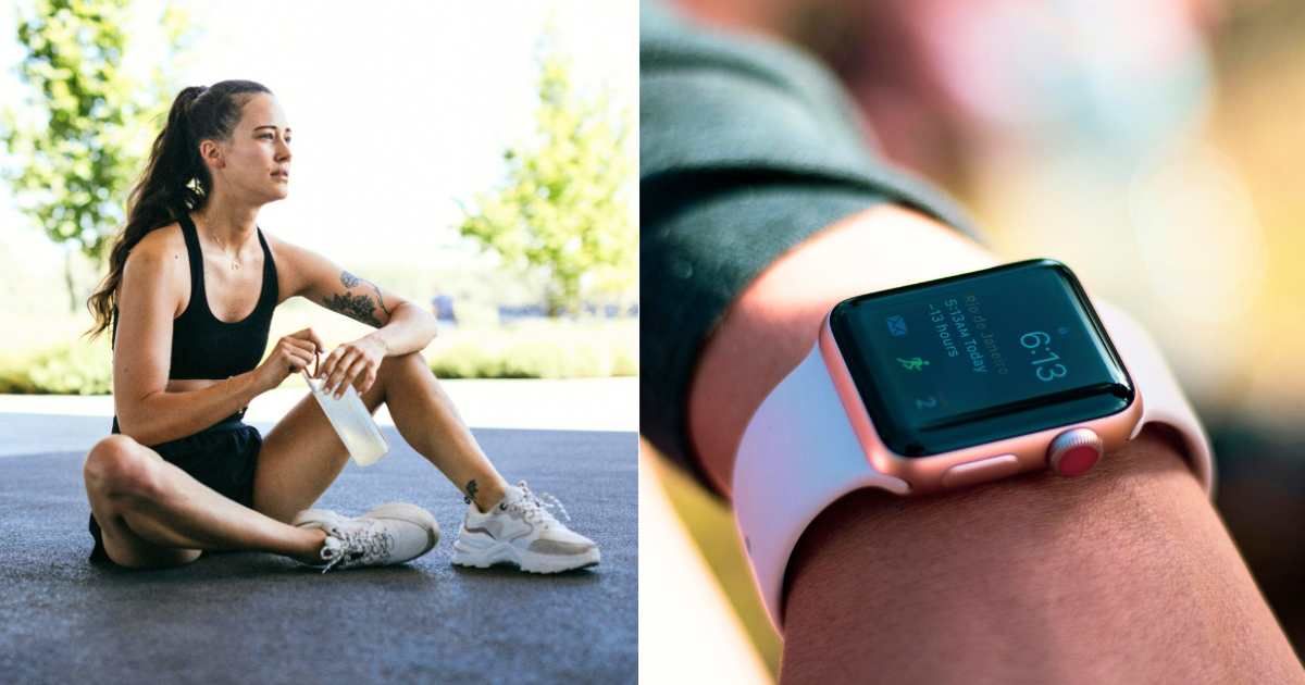 (L) Woman visibly tired after exercising. (Representative Cover Image Source: Pexels| KoolShooters), (R) Woman checking notifications on Apple watch. (Representative Cover Image Source: Pexels| Ingo Joseph)