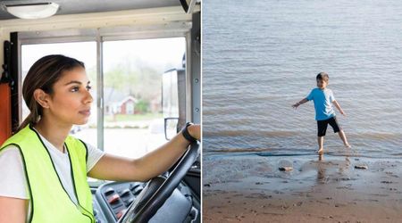 Bus driver finishing her route watched in horror as a young boy ran towards a lake. She knew she had to act instantly