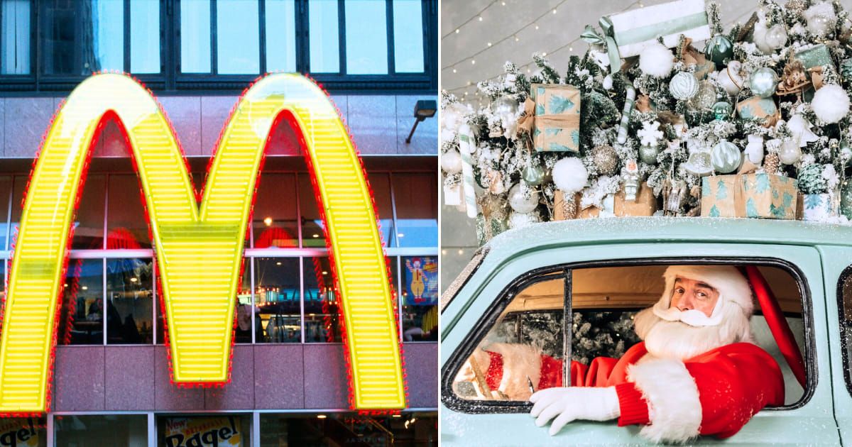 (L)  A McDonald's Outlet. Representative Cover Image Source: Getty Images | Bernd Obermann (R) Santa Claus is driving a car. Representative Cover Image Source: Getty Images | Alexandr Dubynin