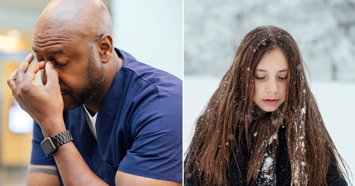 (L) A man looking tense. Representative Cover Image Source:  Getty Images | The Good Brigade Detroit (R) Little girl walking alone in the snow. Representative Cover Image Source: Getty Images | AlonaPhoto