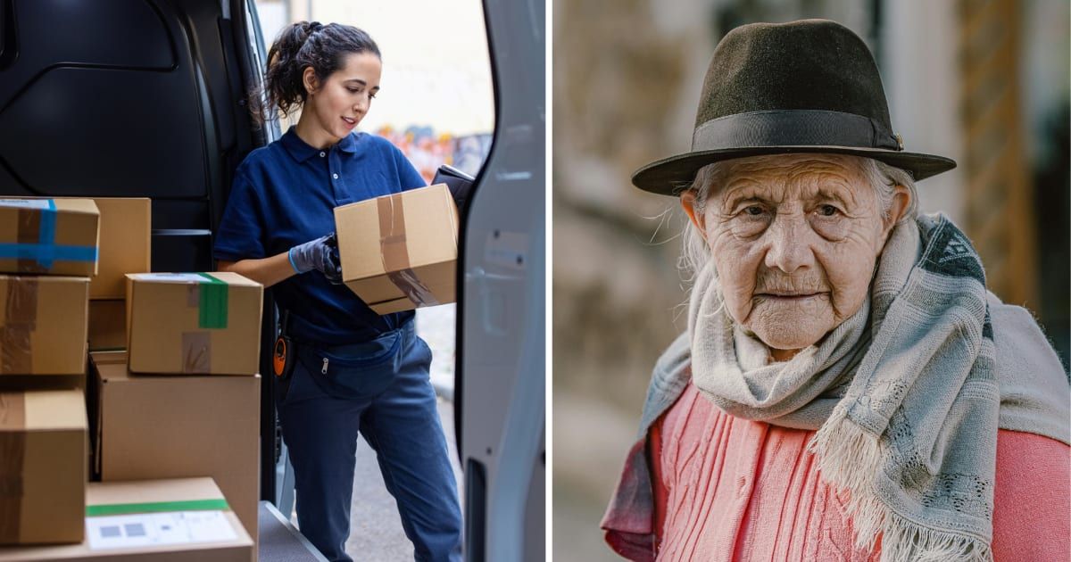 (L) Mail woman looking at a parcel. (R) Image of an old woman. Representative Cover Image Source: Getty Images | stock photo; Pexels | Mikhail Timokhin