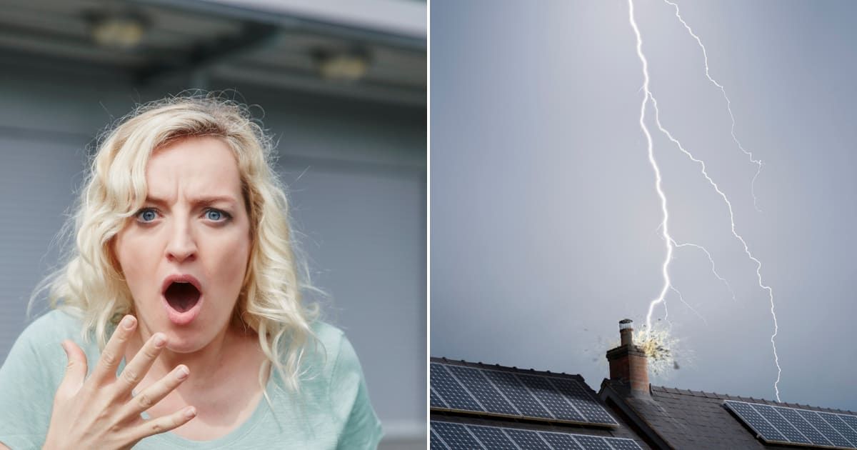 (L)  A woman with shocked expression.     Representative Cover Image Source: Getty Images |  Westend61 (R) Lightning Strike On A House. Representative Cover Image Source: Getty Images | tbradford