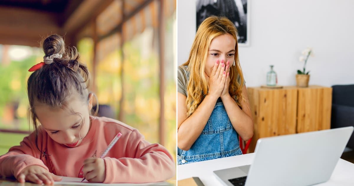 (L) A little girl writing something. Representative Cover Image Source: Getty Images | Carol Yepes (R) A woman reading something unexpected, looking surprised. Representative Cover Image Source: Getty Images | Xavier Lorenzo