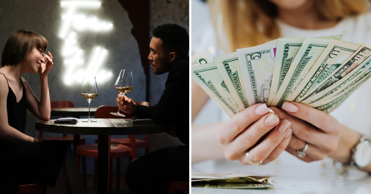 (L) A couple on a date; (R) A woman counting cash (Cover Image source: Pexels | Photo by (L) Cottonbro Studio; (R) Karola G)