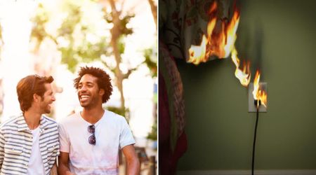 Her Christmas lights caught fire while she was away. Her home camera caught the action of two young men who left her speechless