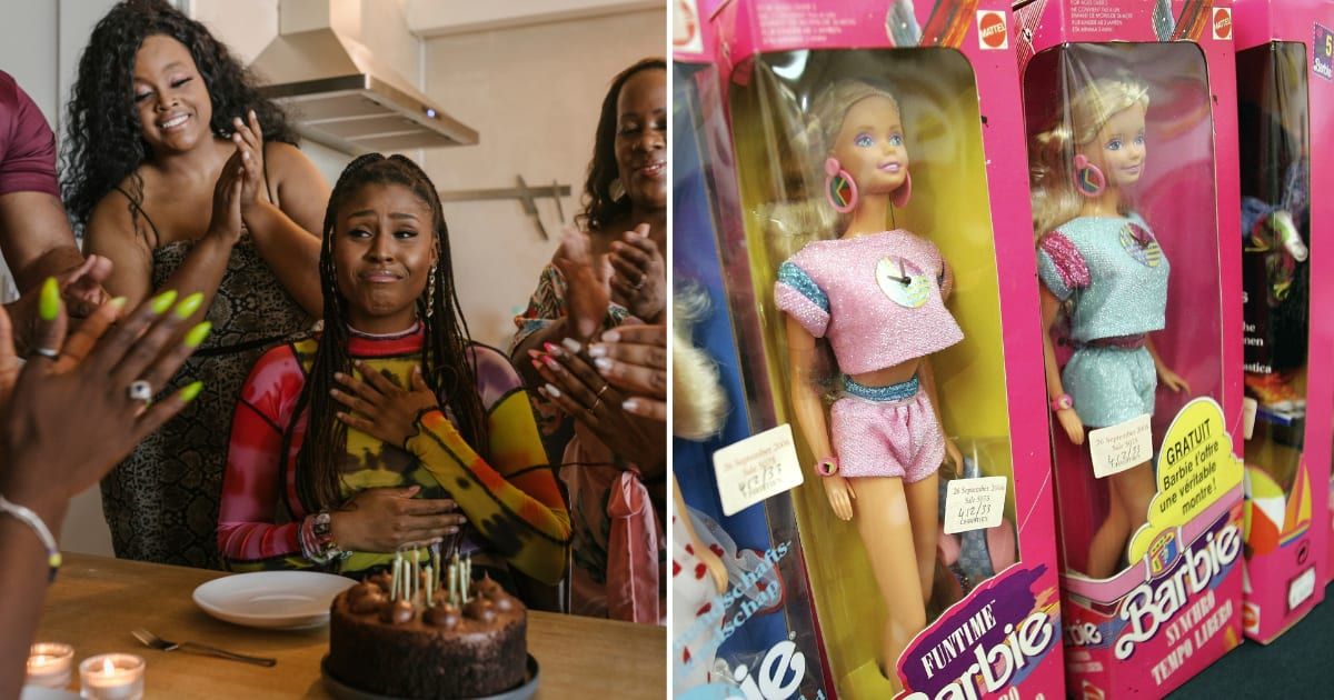 (L) Woman emotional on bday. (R) A barbie doll collection. (Representative Image Source: Getty Images | (L) Willie B Thomas, (R) Chris Jakcson)