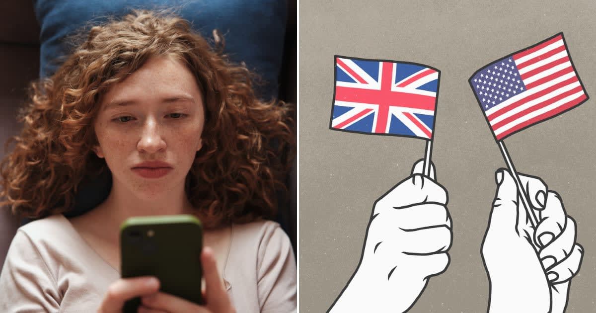 (L) A sad girl lying on a sofa with a phone. Representative Cover Image Source: Getty Images | MementoJpeg (R) Hands waving small British and American flags. Representative Cover Image Source: Getty Images | Malte Mueller