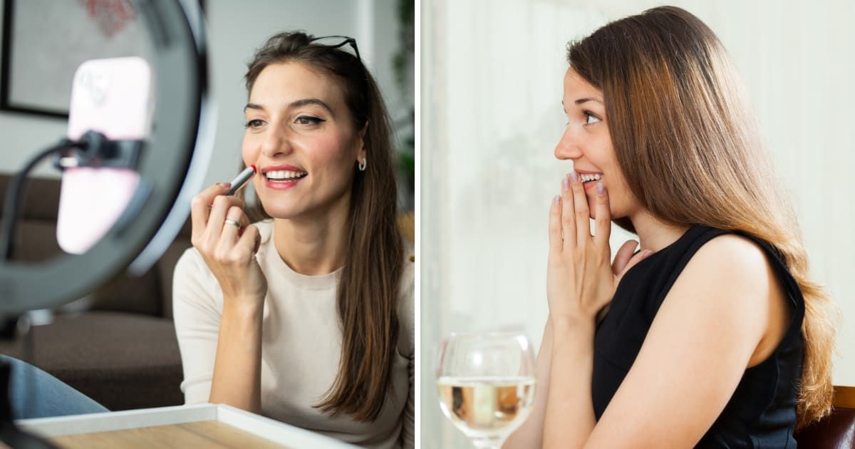 (L) Influencer doing makeup on camera and laughing. (R) Woman shocked during proposal. (Representative Cover Image Source: Getty Images (L) Artist GND Photography, (R) JackF)