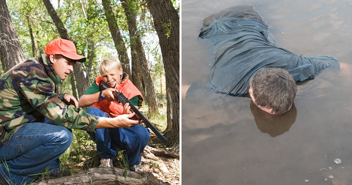 (L) Young boys hunting; (R) Boy submerged in the water (Cover image source: Getty | Photo by (L) Jupiterimages; (R) Петр Ткаченко)