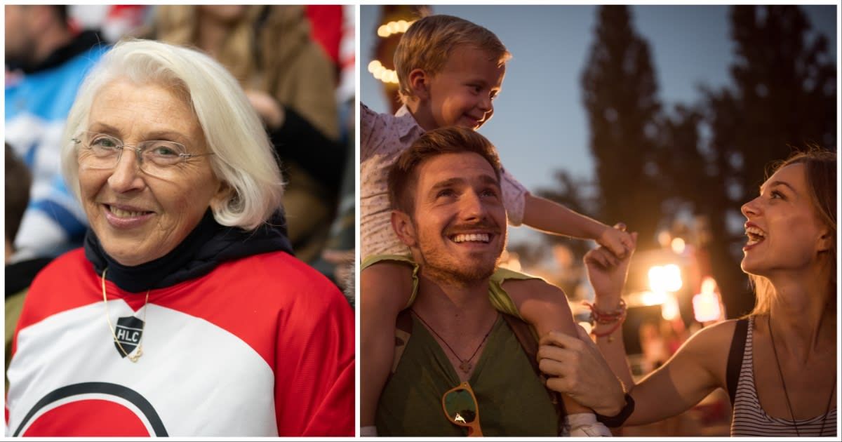 (L ) An elderly woman at a stadium ; (R) A young couple with their son spending quality time together (Representative Cover Source: Getty Images | Photo by (L) simonkr ; (R) svetikd)
