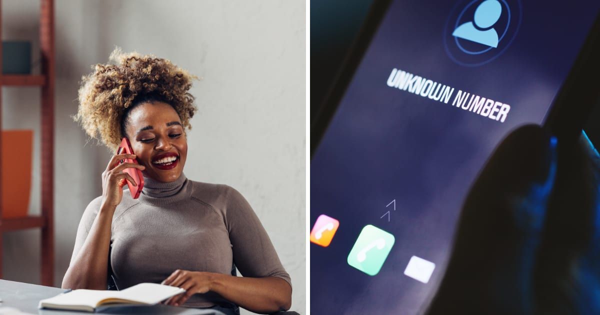 (L) A woman talking on phone; (R) A call from unknown (Representative cover image source: Getty | Photo by (L) FreshSplash; (R) Rafael Abdrakhmanov)
