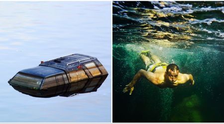 People watched in horror as a car plunged 15 meters into a river and began sinking — one man’s question made him jump without hesitation