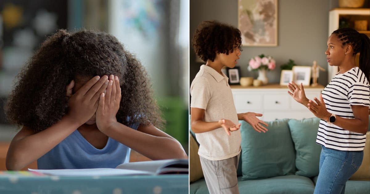 (L) Sad girl in school; (R) Mother and son arguing (Representative cover image source: Getty | Photo by (L) Marco VDM; (R) stockphotodirectors)