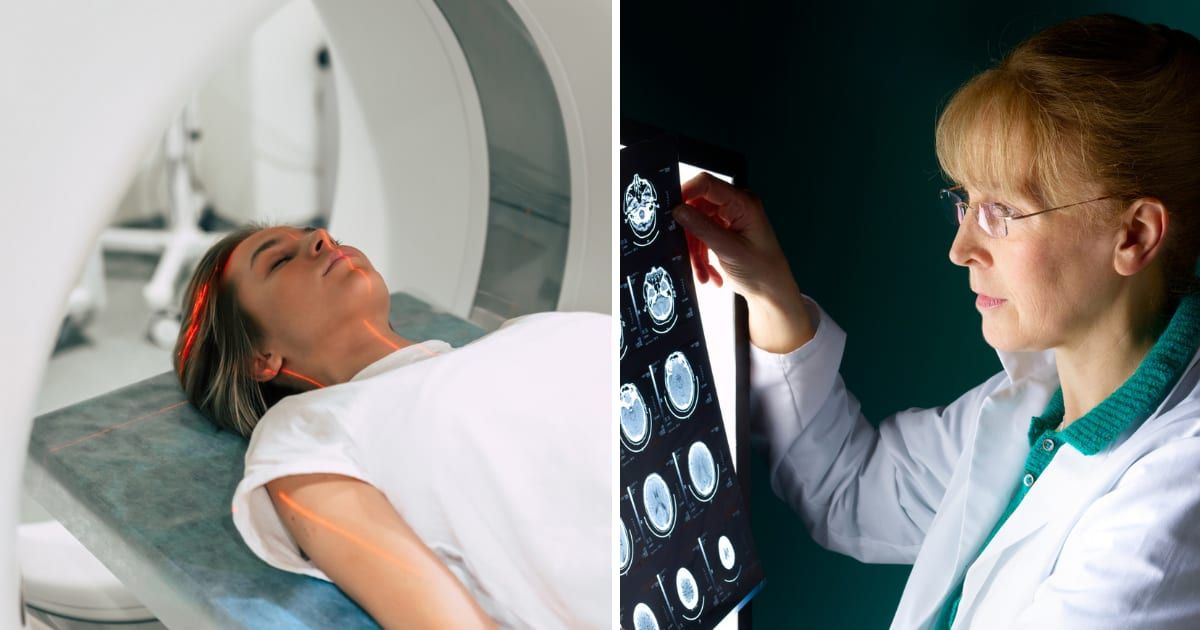 (L) Woman going for MRI scan; (R) Doctor looking at brain scan (Representative cover image source: Getty | Photo by (L) Povozniuk; (R) Peter Dazeley)