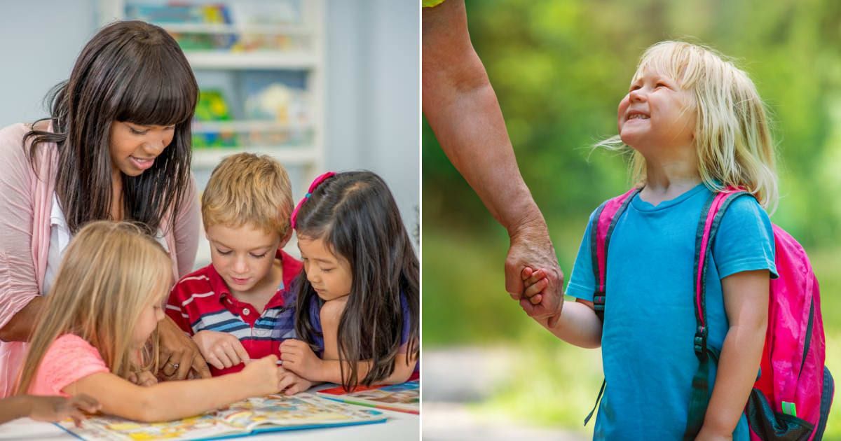 (L) Kindergartners in school. (R) Child holding elder person's hand. (Representative Cover Image Source: Getty Images | (L) FatCamera, (R) Nadezhda1906)