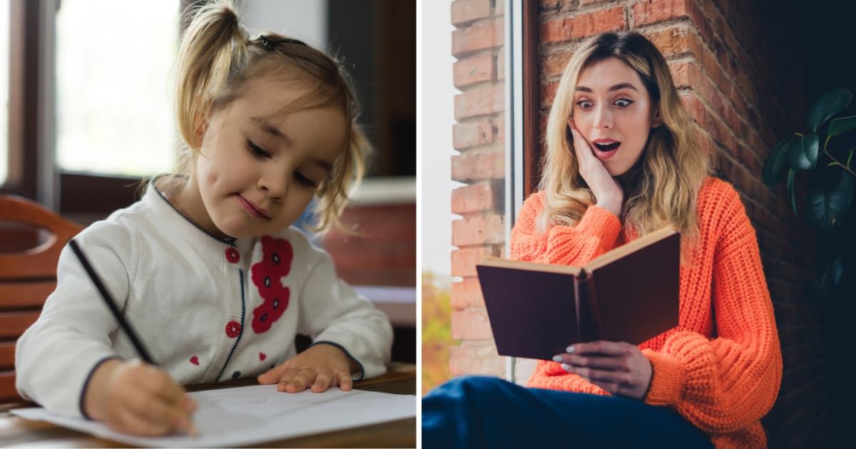 (L) A young girl writing. (R) A woman shocked reading something. (Representative Cover Image Source: Getty Images | (L) ilkercelik, (R) Deagreez)