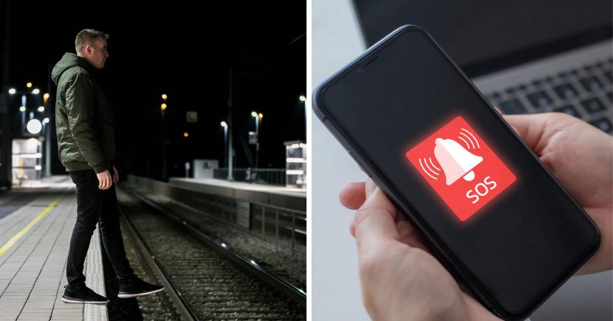 (L) A man tumbles onto tracks; (R) A SOS call (Representative image cover source: Getty | Photo by (L) Matic Grmek; (R) Panchanut Chobjit)