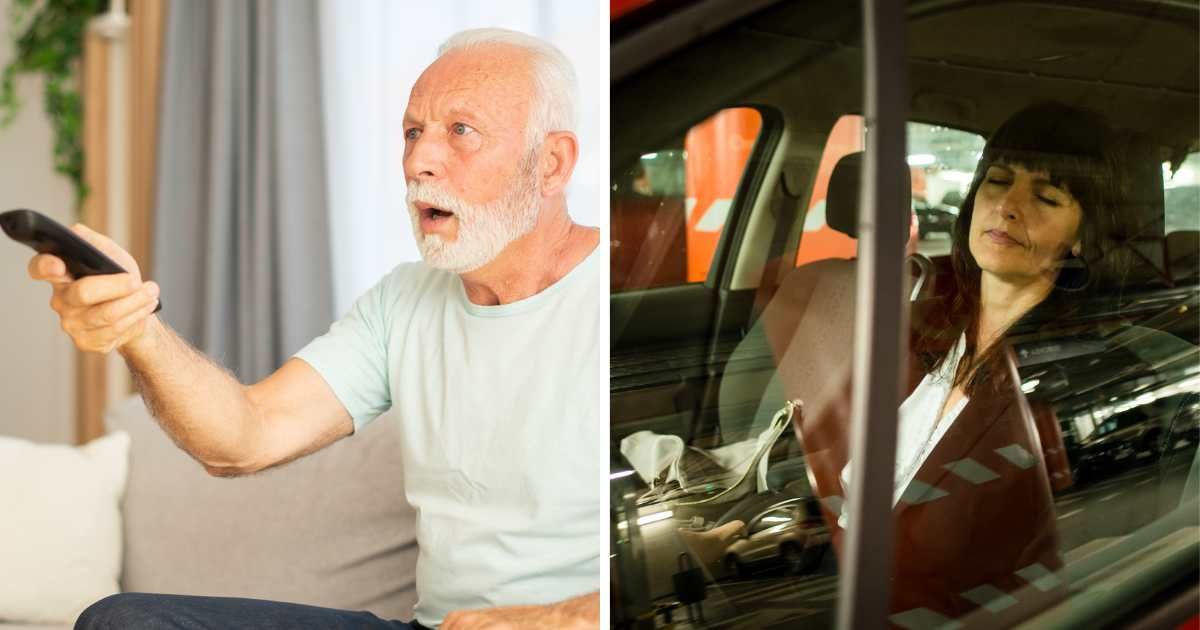 (L) Man carefully watching TV; (R) Woman in a backseat (Representative cover image source: Getty | Photo by (L) Rockaa; (R) Martin Novak)