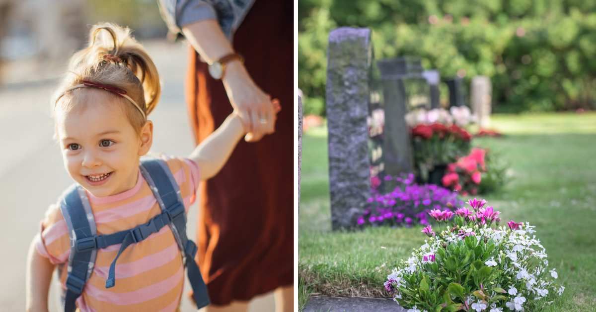 (L) A toddler taking a parent somewhere; (R) A cemetery (Representative cover image source: Getty | Photo by (L)miniseries; (R) Eva Kongshavn)