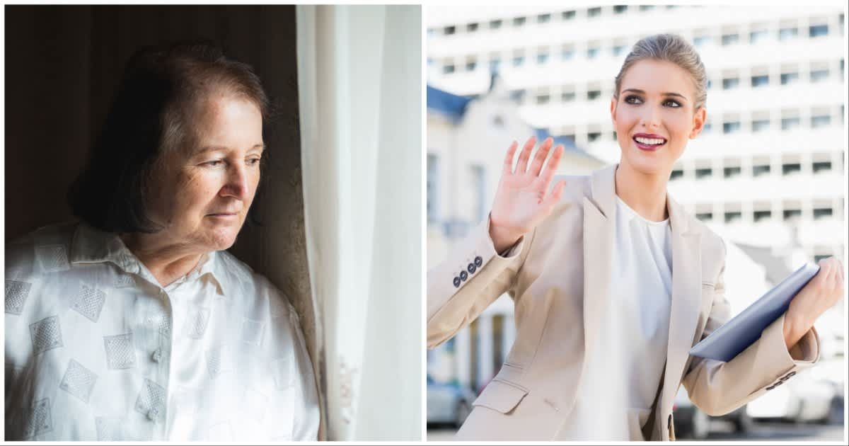 (L ) An elderly woman looking by the window ; (R) A woman waving at someone (Representative Cover Source: Getty Images | Photo by (L) Stivog ; (R) Wavebreakmedia)