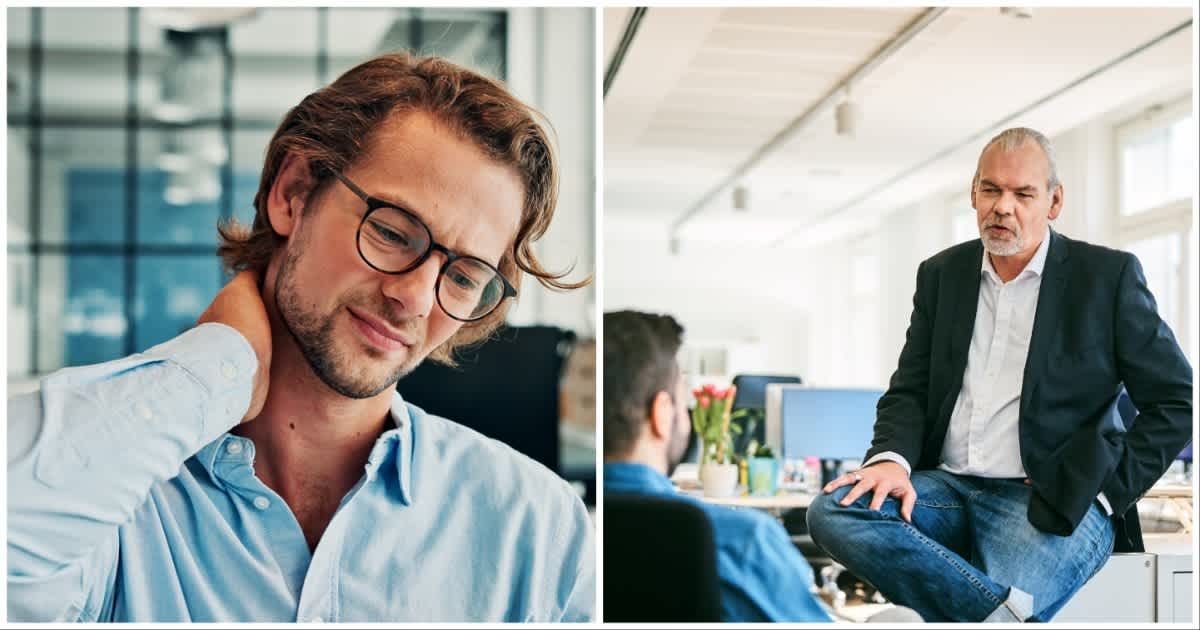 (L ) An employee looks uncomfortable in the office; (R) A boss talking to someone (Representative Cover Image Source: Getty Images | Photo by (L) Scandistock ; (R) Portra)