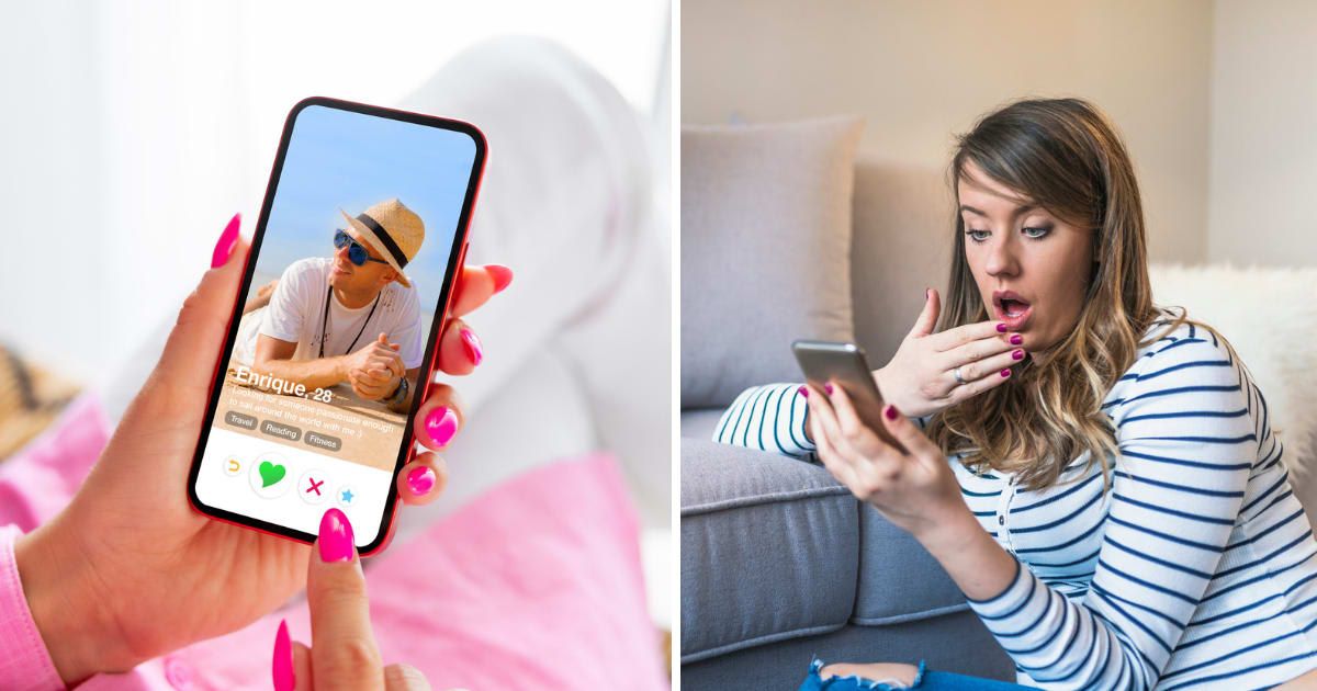 (L) Woman looking at profiles on dating app; (R) Woman in shock, looking at her phone. (Representative cover image source: Getty | Photo by (L) grinvalds; (R) dragana991)