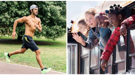 Schoolgirls on bus yelled 'shirtless man' whenever her boyfriend ran topless — until two of them ran up to him with a surprise and stunned the couple