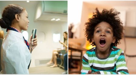 Flight attendant’s son thought he was flying to California for his birthday — until his mom turned to the passengers with a request and left him stunn