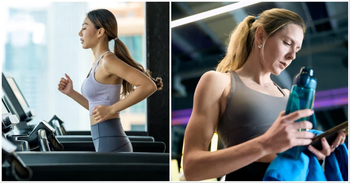 (L ) A woman running on a treadmill ; (R) A gymgoer checking her phone (Representative Cover Image Source: Getty Images | Photo by (L) Nitat Termmee ; (R) Sergey Mironov)