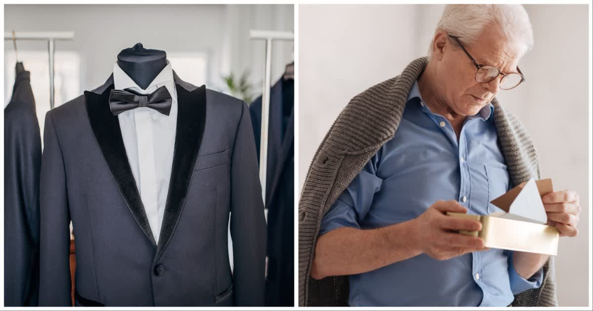 (L ) A tux ; (R) An elderly man reading a note (Representative Cover Image Source: Getty Images | Photo by (L) South_agency ; (R) Zinkevych)