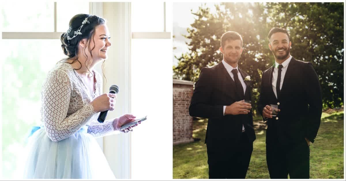 (L ) A bridesmaid giving a speech at a wedding ; (R) Groom standing next to a groomsman (Representative Cover Image Source: Getty Images | Photo by (L) Lisa5201 ; (R) jacoblund)