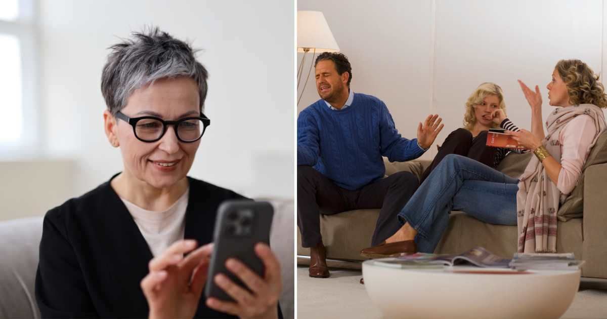 (L) Old woman looking at phone. (R) Parents arguing with daughter.  (Representative Cover Image Source: Getty Images | (L) Andrii Zanstrozhnov, (R) Westend61)