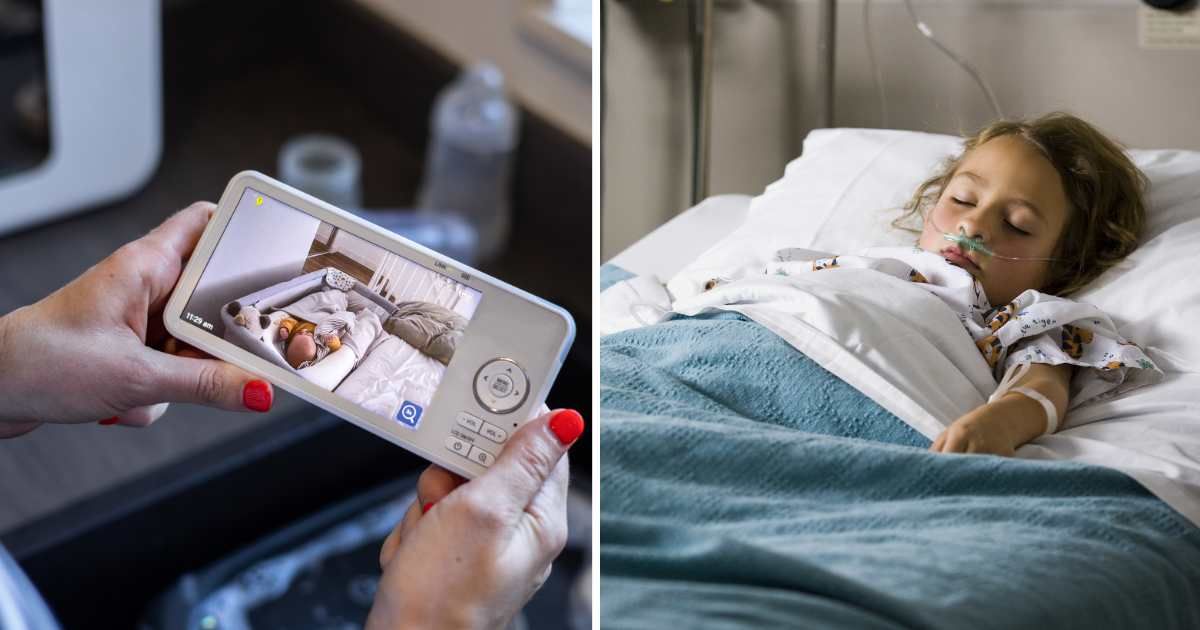 (L) Mom using baby monitor. (R) Young girl in hospital. (Representative Cover Image Source: Getty Images | (L) SolStock, (R) Rubberball)