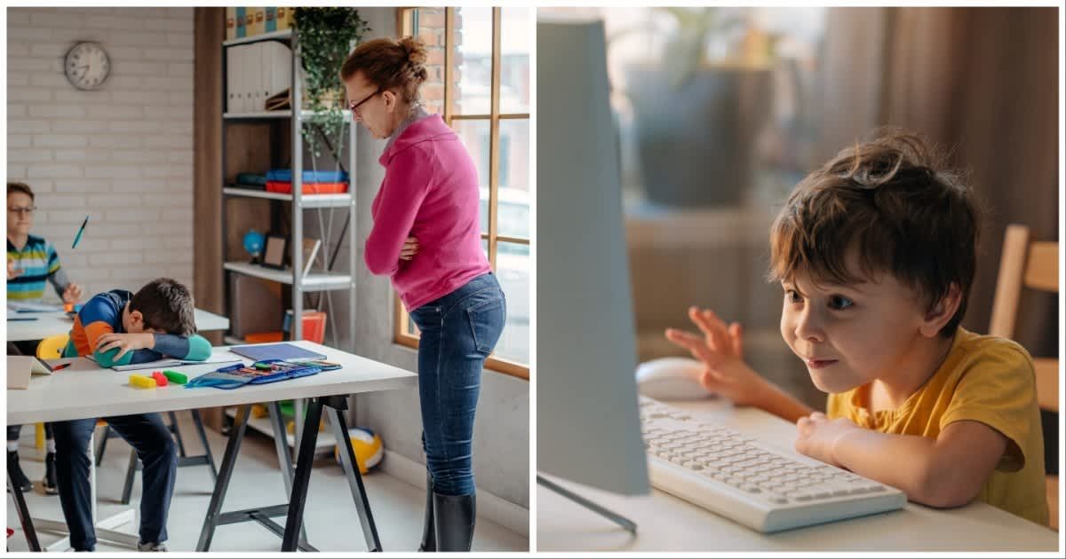 (L ) A teacher scolding a student ; (R) A kid browsing on a computer (Representative Cover Image Source: Getty Images | Photo by (L) Dejan Marjanovic ; (R) Westend61)