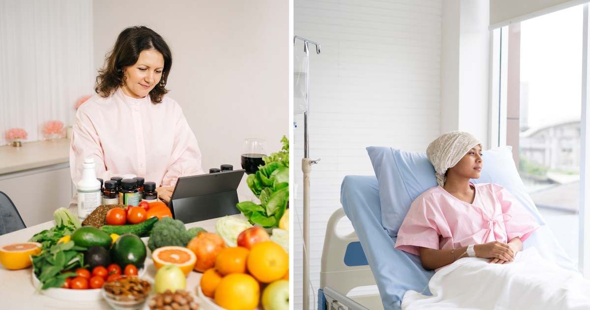 (L) Female dietician. (R) Young girl with cancer. (Representative Cover Image Source: Getty Images | (L) Svetlana Repnitskaya, (R) seksan mongkhonkhamsao)