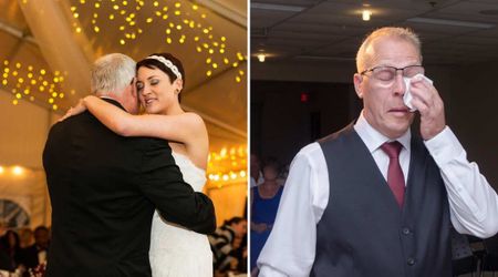Dad waiting for his first dance with daughter at her wedding heard his voice over the loudspeaker — her years-in-the-making surprise left him in tears
