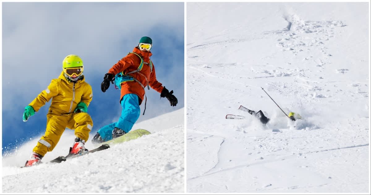 (L ) Two skiers; (R) Something trapped under snow (Representative Cover Image Source: Getty Images | Photo by (L) JulPo; (R) photobac)