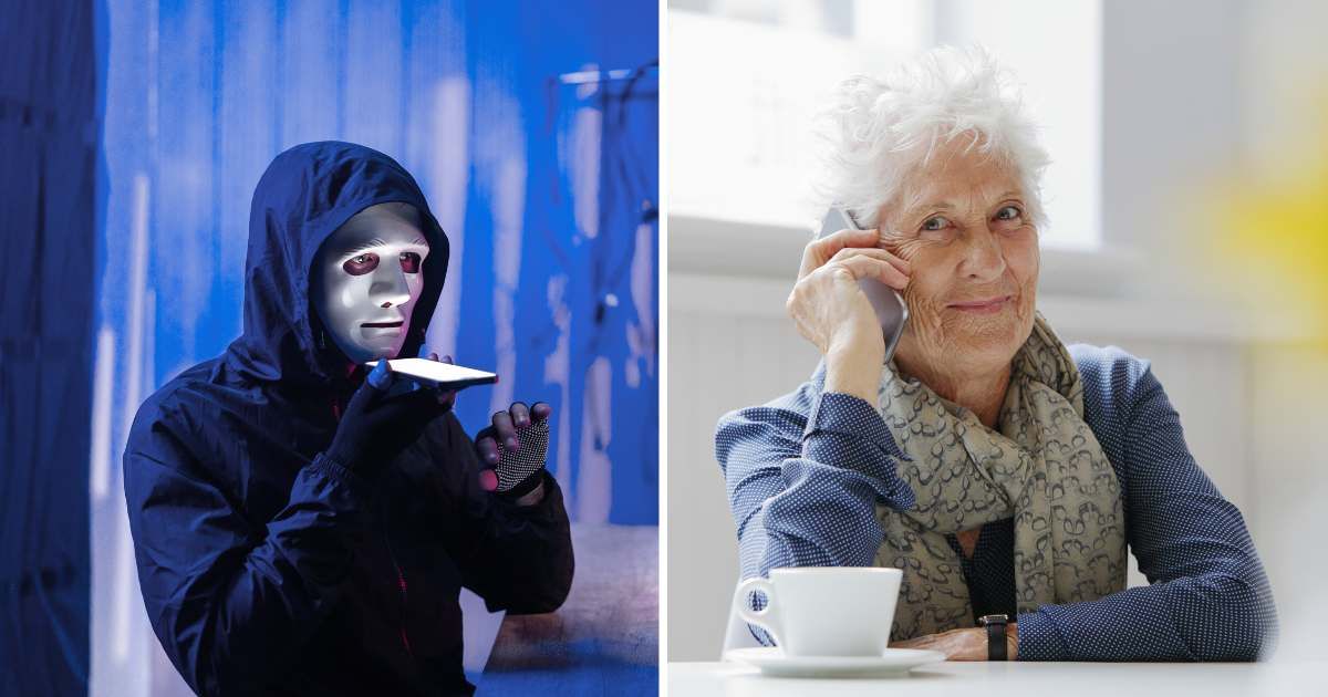 (L) Scam caller. (R) Old woman on call. (Representative Cover Image Source: Getty Images | (L) Thana Prasongsin, (R) Bloom productions)
