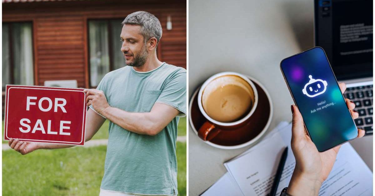 (L ) A man selling his house ; (R) A person asking an AI chatbot a question (Representative Cover Image Source: Getty Images | Photo by (L) YakobchukOlena ; (R) d3sign)