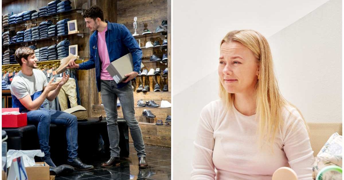 (L ) A man helping a customer choose a pair of shoes ; (R) A woman crying happy tears (Representative Cover Image Source: Getty Images | Photo by (L) SolStock ; (R) Ekaterina Demidova)