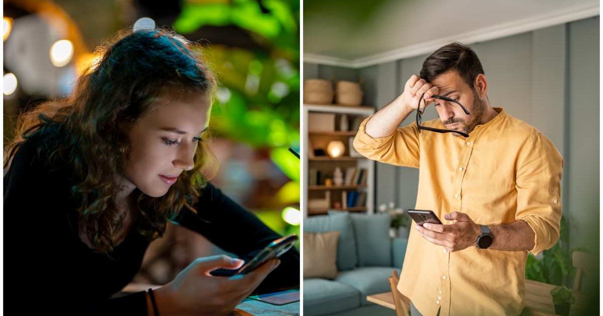 (L ) A girl texting at a party ; (R) A man looks stressed reading a message on his phone (Representative Cover Image Source: Getty Images | Photo by (L) M-Production ; (R) Milan Markovic)