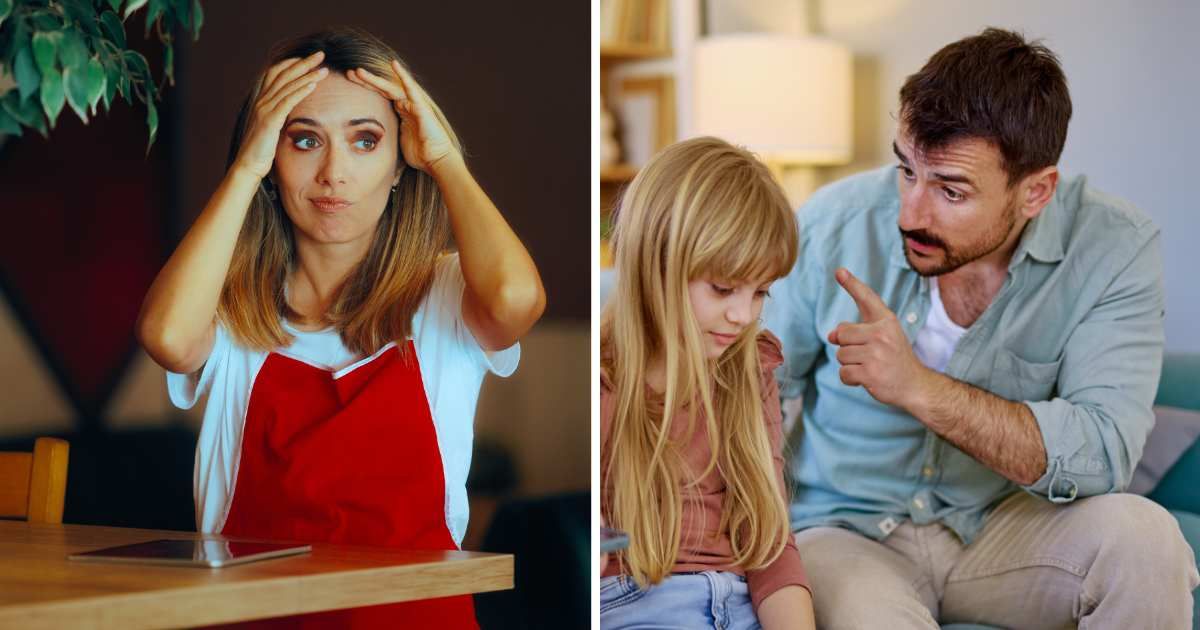 (L) Waitress giving tired looks. (R) Dad scolding daughter. (Representative Cover Image Source: Getty Images | (L) nicoletaionescu, (R) Real people group)