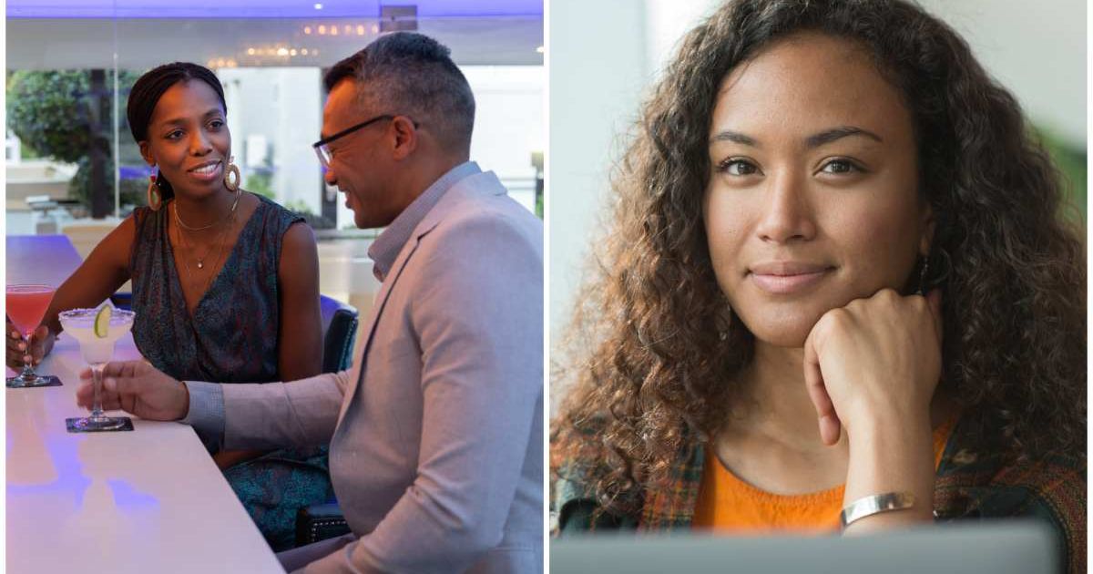 (L ) A man talking to a woman at a restaurant ; (R) A woman smirking at someone (Representative Cover Image Source: Getty Images | Photo by (L) Alistair Berg ; (R) 
Lighthouse Films)
