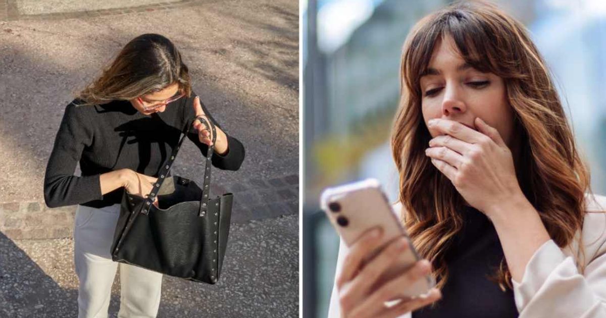 (L ) Woman searching her bag ; (R) A woman looks shocked, looking at something on her phone (Representative Cover Image Source: Getty Images | (L) Jose Luis Raota ; (R) mihailomilovanovic)