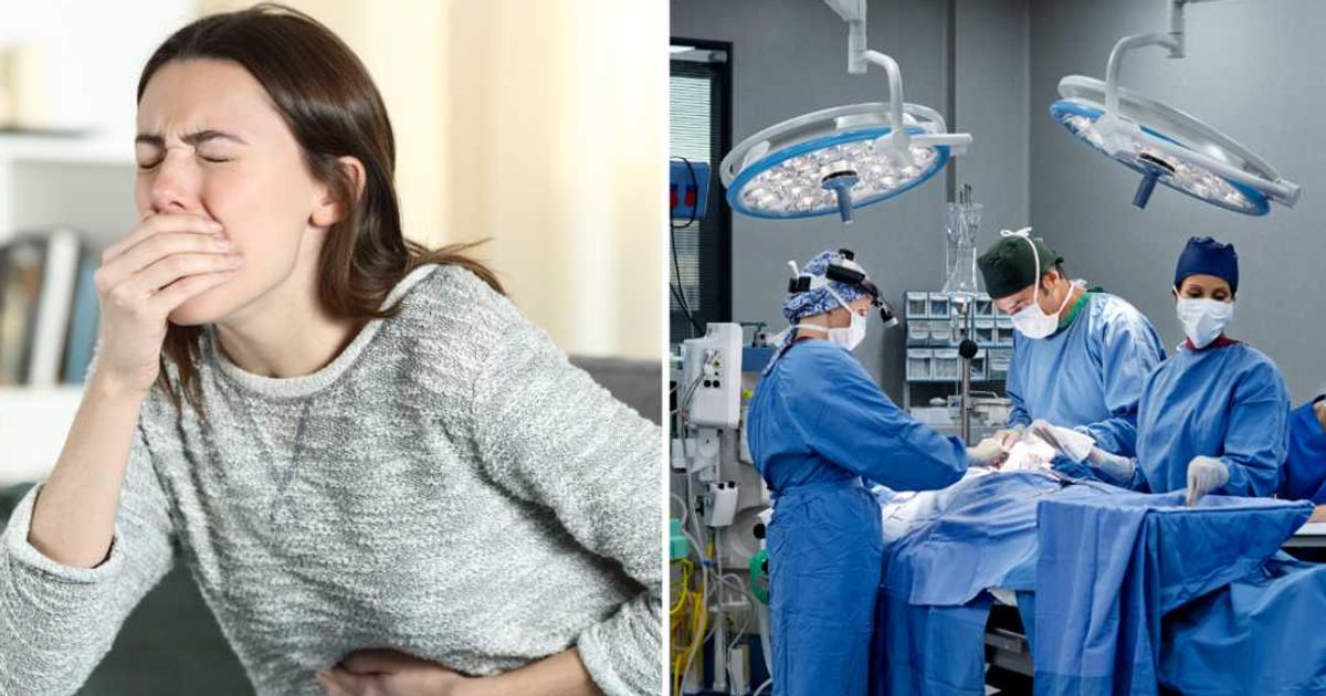 (L ) A young girl is experiencing a stomachache; (R) A surgery is taking place. (Representative Cover Image Source: Getty Images | Photo by (L) AntonioGuillem ; (R) Morsa Images)